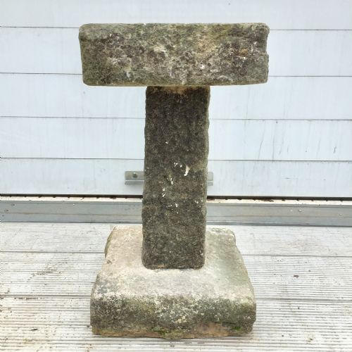 19th century hand carved stone bird bath in 3 sections - CATEGORY: ANTIQUE MISCELLANEOUS - DATED 19TH CENTURY
