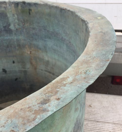 19TH CENTURY VERDIGRIS RIVETED COPPER BOILER WITH ORIGINAL TAP - ADDITIONAL PHOTO 1