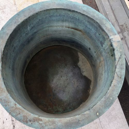 19TH CENTURY VERDIGRIS RIVETED COPPER BOILER WITH ORIGINAL TAP - ADDITIONAL PHOTO 3