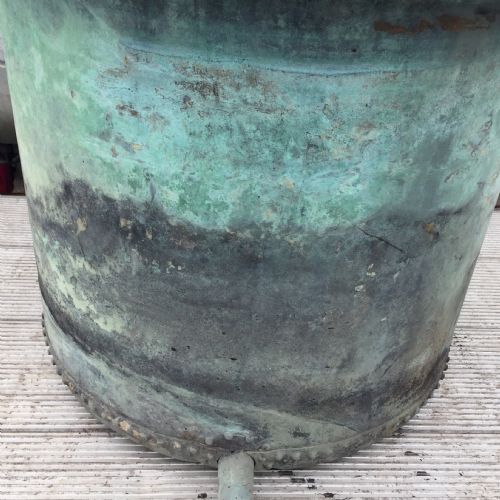 19TH CENTURY VERDIGRIS RIVETED COPPER BOILER WITH ORIGINAL TAP - ADDITIONAL PHOTO 4