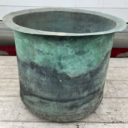 19TH CENTURY VERDIGRIS RIVETED COPPER BOILER WITH ORIGINAL TAP - ADDITIONAL PHOTO 5