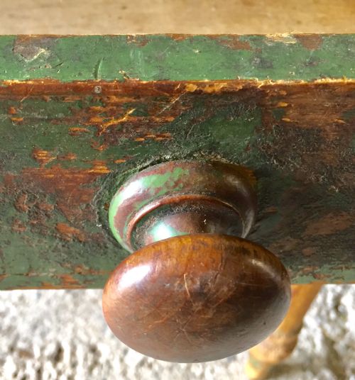 VICTORIAN PINE KITCHEN TABLE WITH SINGLE DRAWER - ADDITIONAL PHOTO 4