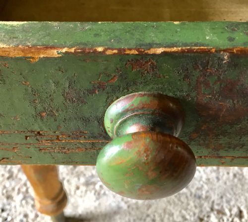 VICTORIAN PINE KITCHEN TABLE WITH SINGLE DRAWER - ADDITIONAL PHOTO 5