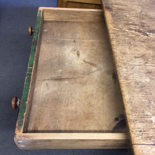 VICTORIAN PINE KITCHEN TABLE WITH SINGLE DRAWER - ADDITIONAL PHOTO 6