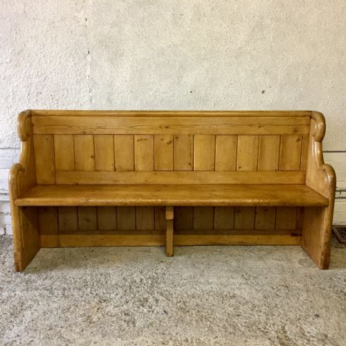 victorian pine church pew - CATEGORY: ANTIQUE FURNITURE - DATED VICTORIAN