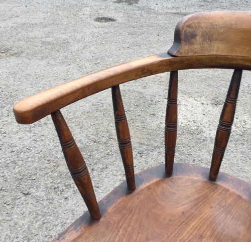 RARE SET OF SIX 19TH CENTURY ELM AND BEECH ELBOW CHAIRS - ADDITIONAL PHOTO 3