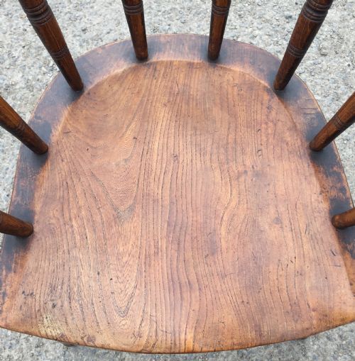 RARE SET OF SIX 19TH CENTURY ELM AND BEECH ELBOW CHAIRS - ADDITIONAL PHOTO 4