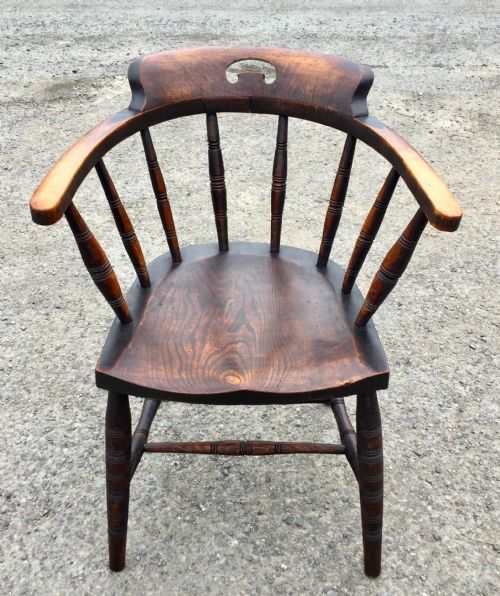 RARE SET OF SIX 19TH CENTURY ELM AND BEECH ELBOW CHAIRS - ADDITIONAL PHOTO 11