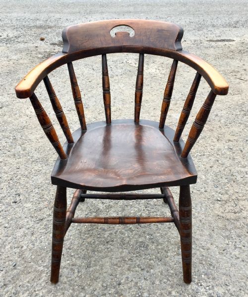 RARE SET OF SIX 19TH CENTURY ELM AND BEECH ELBOW CHAIRS - ADDITIONAL PHOTO 13