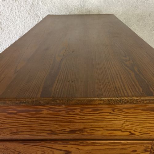 CIRCA 1900 PITCH PINE CUPBOARD WITH SHELVES AND 3 DRAWERS - ADDITIONAL PHOTO 2