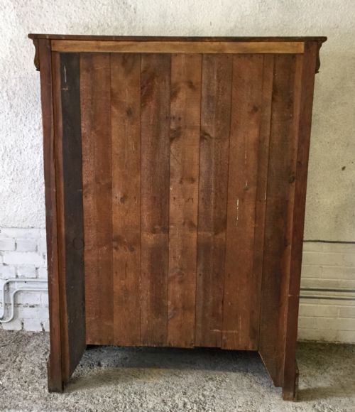 CIRCA 1900 PITCH PINE CUPBOARD WITH SHELVES AND 3 DRAWERS - ADDITIONAL PHOTO 15