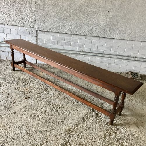 edwardian 1910 oak form bench - CATEGORY: ANTIQUE FURNITURE - DATED 1910