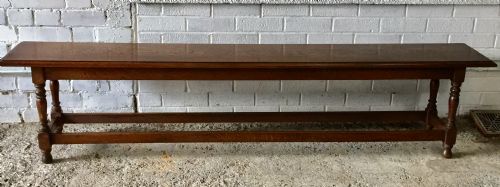 EDWARDIAN 1910 OAK FORM BENCH - ADDITIONAL PHOTO 1