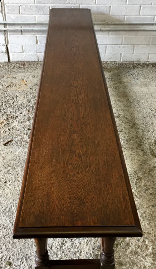 EDWARDIAN 1910 OAK FORM BENCH - ADDITIONAL PHOTO 2