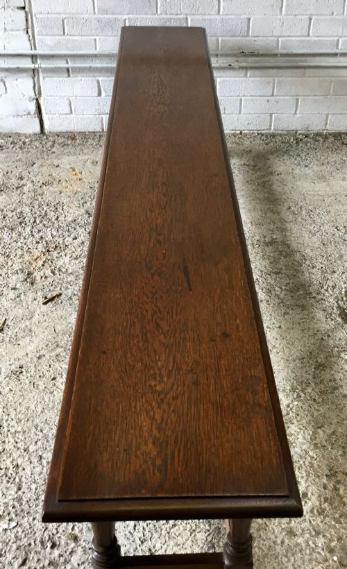 EDWARDIAN 1910 OAK FORM BENCH - ADDITIONAL PHOTO 3