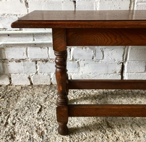 EDWARDIAN 1910 OAK FORM BENCH - ADDITIONAL PHOTO 4