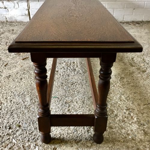 EDWARDIAN 1910 OAK FORM BENCH - ADDITIONAL PHOTO 7