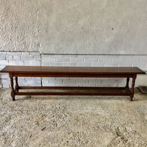 EDWARDIAN 1910 OAK FORM BENCH - ADDITIONAL PHOTO 9