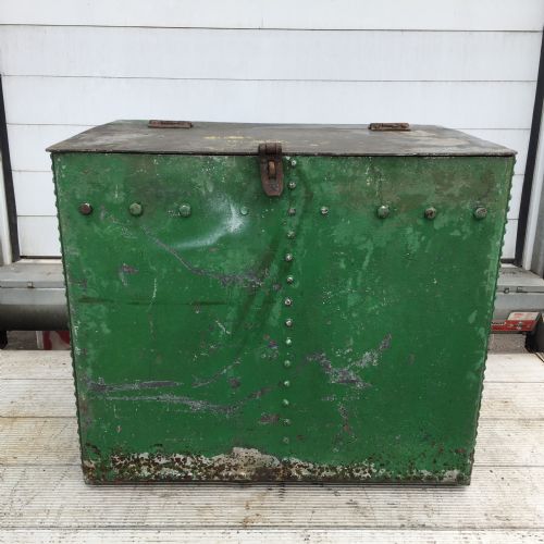 early 20th century heavyweight galvanized feed bin - CATEGORY: ANTIQUE BOXES - DATED 1920