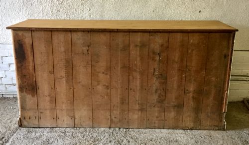 VICTORIAN PINE DRESSER BASE WITH 3 DRAWERS OVER 2 PAIRS OF CUPBOARD DOORS - ADDITIONAL PHOTO 19