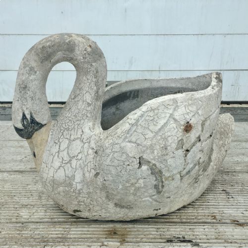 circa 1920 french swan planter with original paint - CATEGORY: ANTIQUE MISCELLANEOUS - DATED 1920