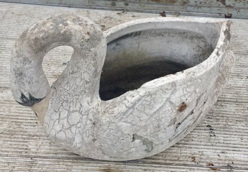 CIRCA 1920 FRENCH SWAN PLANTER WITH ORIGINAL PAINT - ADDITIONAL PHOTO 1