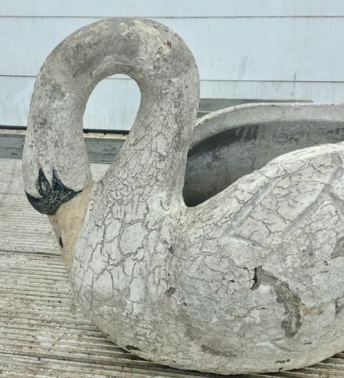 CIRCA 1920 FRENCH SWAN PLANTER WITH ORIGINAL PAINT - ADDITIONAL PHOTO 4