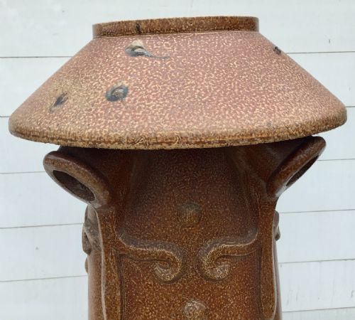 1920'S ART NOUVEAU STYLE SALT GLAZED CHIMNEY POT - ADDITIONAL PHOTO 1