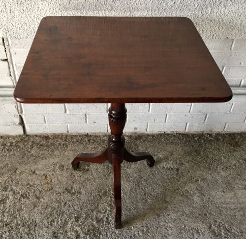 GEORGIAN MAHOGANY TRIPOD TILT TOP TABLE WITH SINGLE PLANK SQUARE TOP - ADDITIONAL PHOTO 1