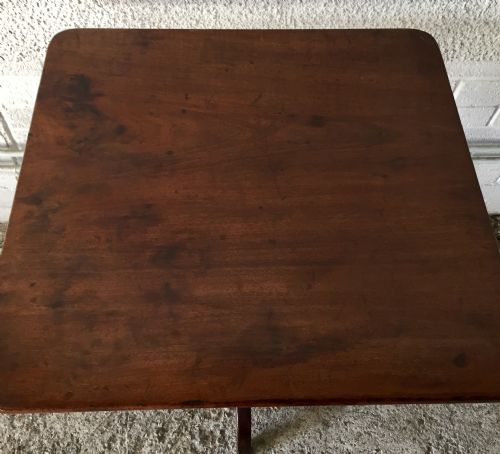 GEORGIAN MAHOGANY TRIPOD TILT TOP TABLE WITH SINGLE PLANK SQUARE TOP - ADDITIONAL PHOTO 2