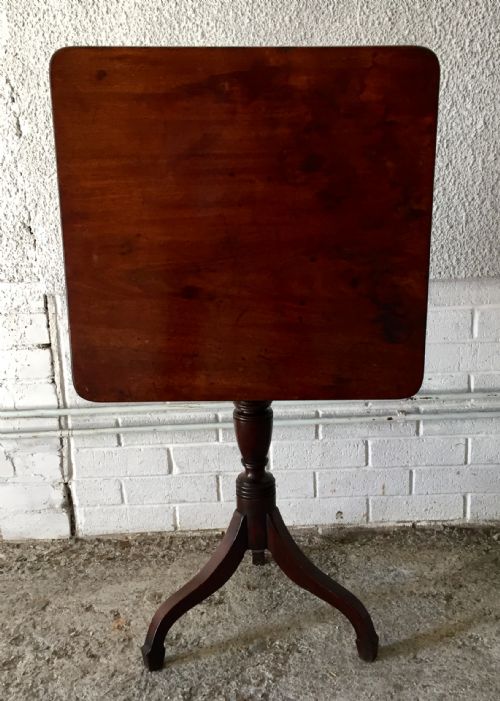 GEORGIAN MAHOGANY TRIPOD TILT TOP TABLE WITH SINGLE PLANK SQUARE TOP - ADDITIONAL PHOTO 5
