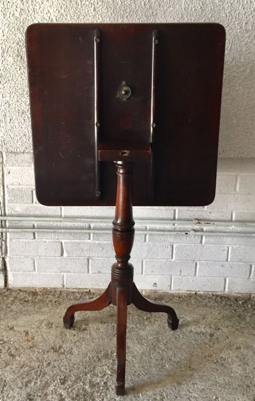 GEORGIAN MAHOGANY TRIPOD TILT TOP TABLE WITH SINGLE PLANK SQUARE TOP - ADDITIONAL PHOTO 6