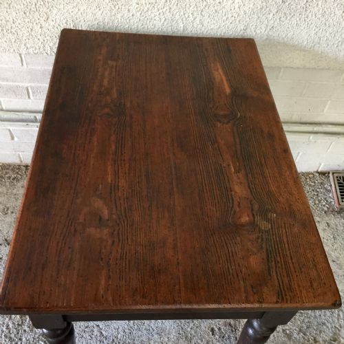 19TH CENTURY PINE KITCHEN PREPARATION TABLE WITH SINGLE DRAWER AND IN ORIGINAL STAIN FINISH - ADDITIONAL PHOTO 3