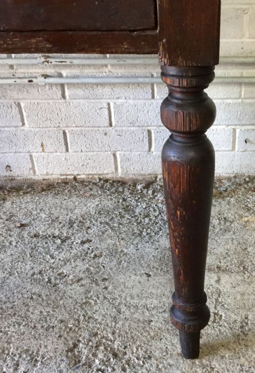 19TH CENTURY PINE KITCHEN PREPARATION TABLE WITH SINGLE DRAWER AND IN ORIGINAL STAIN FINISH - ADDITIONAL PHOTO 7