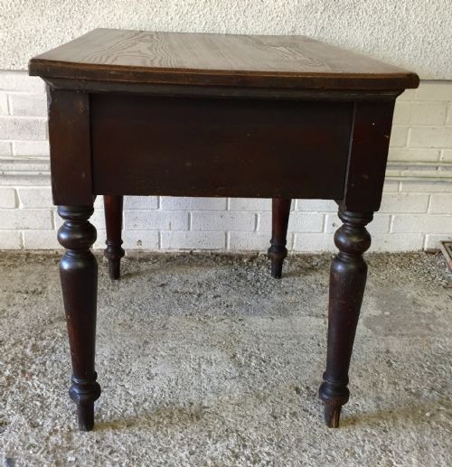 19TH CENTURY PINE KITCHEN PREPARATION TABLE WITH SINGLE DRAWER AND IN ORIGINAL STAIN FINISH - ADDITIONAL PHOTO 9