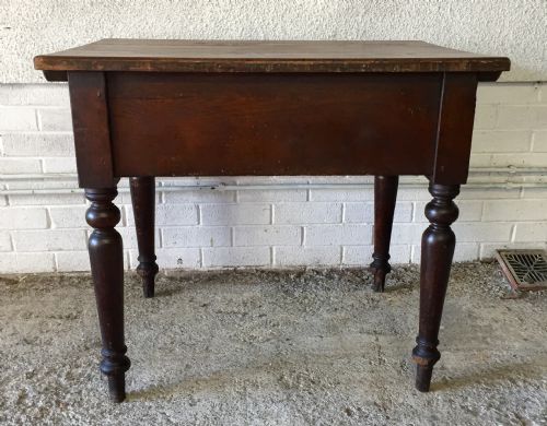 19TH CENTURY PINE KITCHEN PREPARATION TABLE WITH SINGLE DRAWER AND IN ORIGINAL STAIN FINISH - ADDITIONAL PHOTO 10