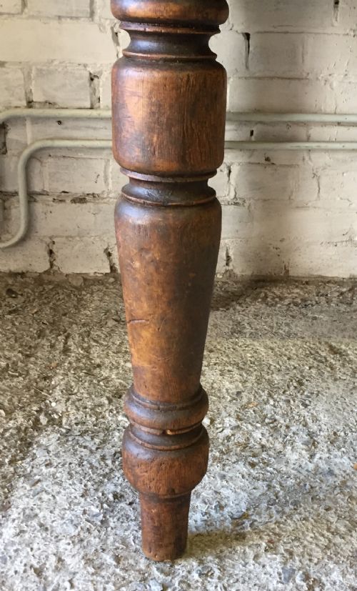 VICTORIAN PINE SCRUB TOP TABLE ON TURNED LEGS - ADDITIONAL PHOTO 8