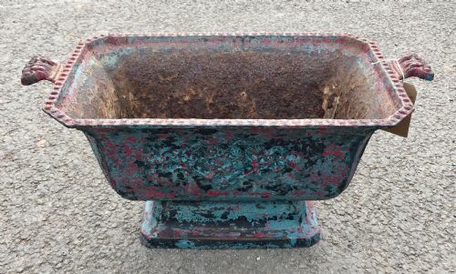 19TH CENTURY FRENCH CAST IRON URN WITH LAYERS OF OLD PAINT - ADDITIONAL PHOTO 1