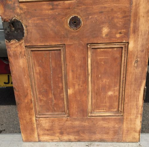 VICTORIAN PINE HALF GLAZED DOOR WITH HAND PAINTED STAINED GLASS PANEL DEPICTING A BIRD - ADDITIONAL PHOTO 16