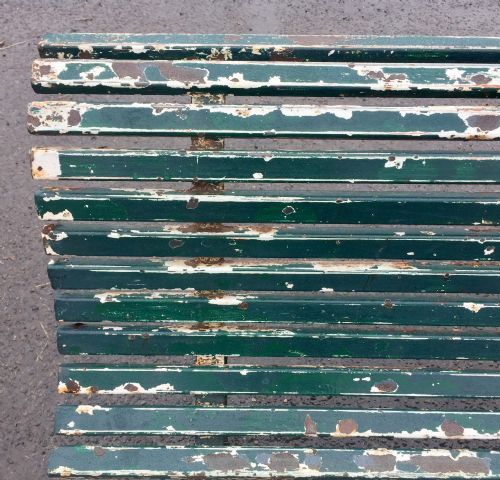 WROUGHT IRON SCROLL BENCH WITH LAYERS OF ORIGINAL PAINT - ADDITIONAL PHOTO 2