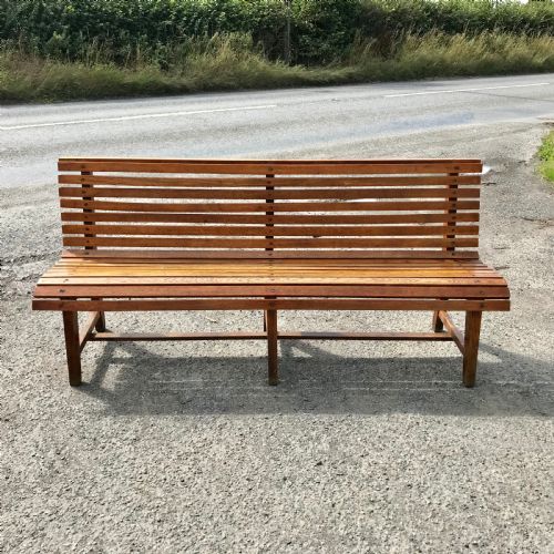 circa 1920's 30's solid oak bench from a belgian railway station - CATEGORY: ANTIQUE FURNITURE - DATED 1930