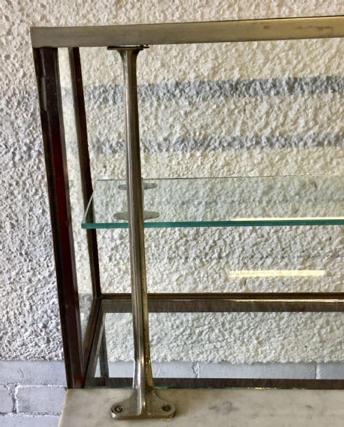 CIRCA 1910 SHOP DISPLAY CABINET WITH MARBLE TOP ON MAHOGANY FRAME - ADDITIONAL PHOTO 6