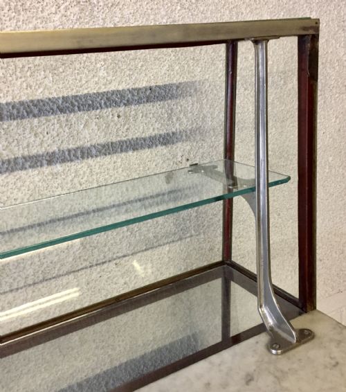 CIRCA 1910 SHOP DISPLAY CABINET WITH MARBLE TOP ON MAHOGANY FRAME - ADDITIONAL PHOTO 8