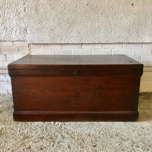 19th century blanket box chest with original iron handles - CATEGORY: ANTIQUE CHESTS - DATED 19TH CENTURY