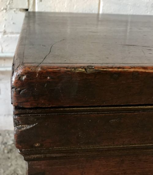 19TH CENTURY BLANKET BOX CHEST WITH ORIGINAL IRON HANDLES - ADDITIONAL PHOTO 1