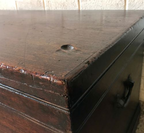 19TH CENTURY BLANKET BOX CHEST WITH ORIGINAL IRON HANDLES - ADDITIONAL PHOTO 2