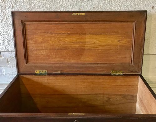 19TH CENTURY BLANKET BOX CHEST WITH ORIGINAL IRON HANDLES - ADDITIONAL PHOTO 3