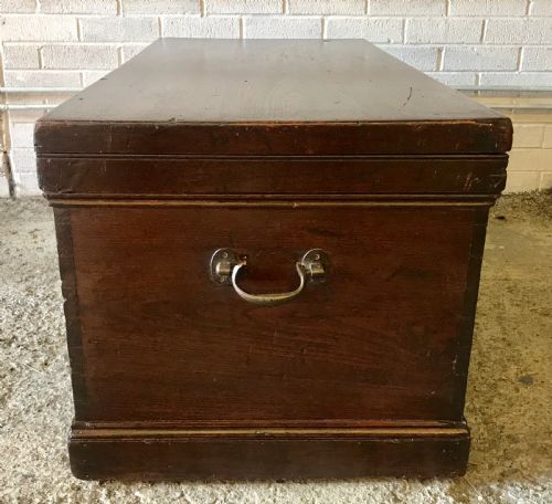 19TH CENTURY BLANKET BOX CHEST WITH ORIGINAL IRON HANDLES - ADDITIONAL PHOTO 10