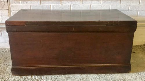 19TH CENTURY BLANKET BOX CHEST WITH ORIGINAL IRON HANDLES - ADDITIONAL PHOTO 12