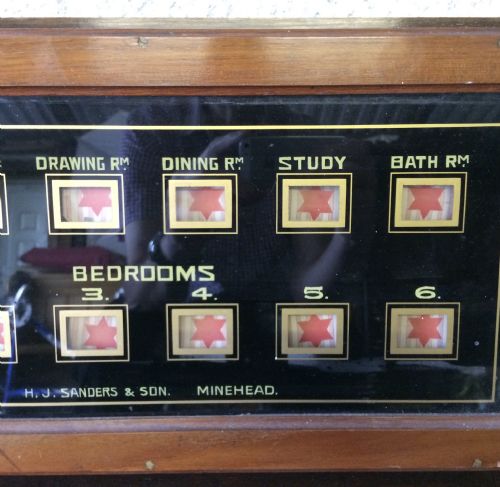 CIRCA 1900 SERVANTS BELL BOARD BOX IN MAHOGANY CASE WITH GLASS PANEL - ADDITIONAL PHOTO 4